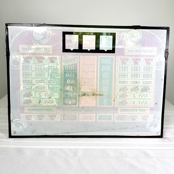 Vintage 80s Bally Payout Glass Triple 7 BAR Casino Las Vegas Retro - Picture 5 of 9